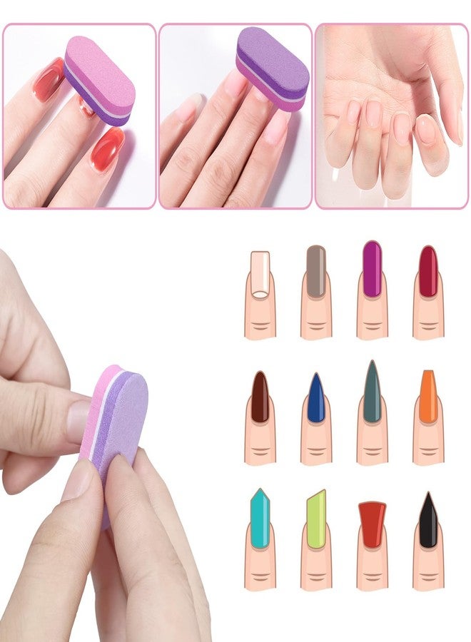 GigaGround Mini Nail Buffer (100 Pack), Buffers for Acrylic Nails and Natural Nails, 100/180 Grit Nail Buffer Block Nail File Bulk Small Buffing Blocks for Nail Buff Professional Manicure Set Purple/Pink - Image 2